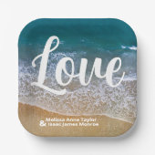 Hochzeit am Blue Sea Beach Pappteller (Vorderseite)