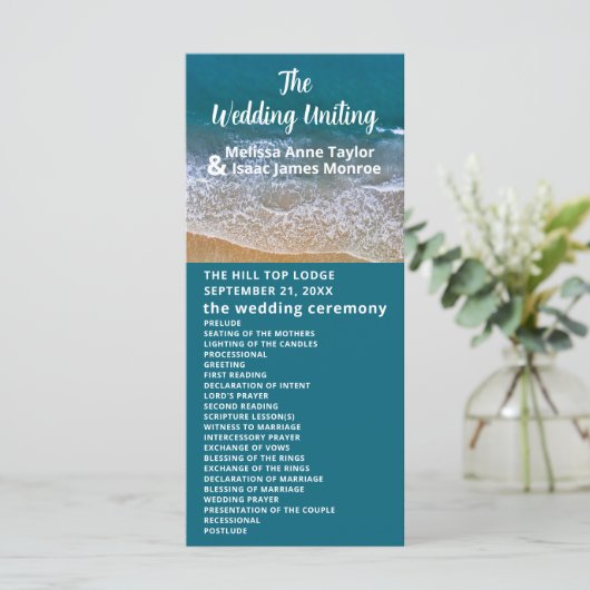 Hochzeit am Blue Sea Beach Programm (Stehend Vorderseite)