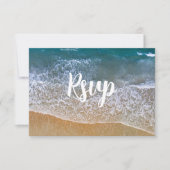 Hochzeit am Blue Sea Beach RSVP Karte (Vorderseite)