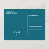 Hochzeit am Blue Sea Beach Save the Date Ankündigungspostkarte (Rückseite)