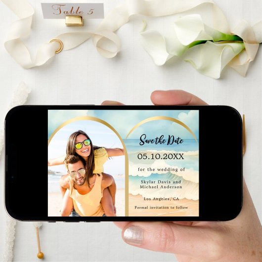 Hochzeit am Foto Save The Date