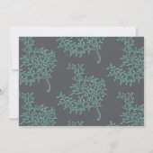 Hochzeit am grünen und grauen Meer Einladung (Rückseite)