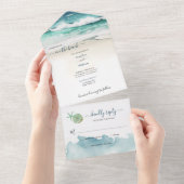 Hochzeit am Küstenstrand All In One Einladung (Abreißen)