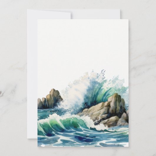 Hochzeit am Küstenstrand Einladung (Rückseite)