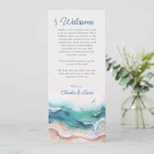 Hochzeit am Küstenstrand Programm (Stehend Vorderseite)