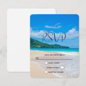 Hochzeit am Landschaftlichen Strand mit tropischen RSVP Karte (Vorne/Hinten)