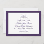 Hochzeit am lila und weißen Abend Save The Date (Vorderseite)