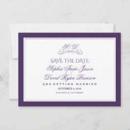 Hochzeit am lila und weißen Abend Save The Date