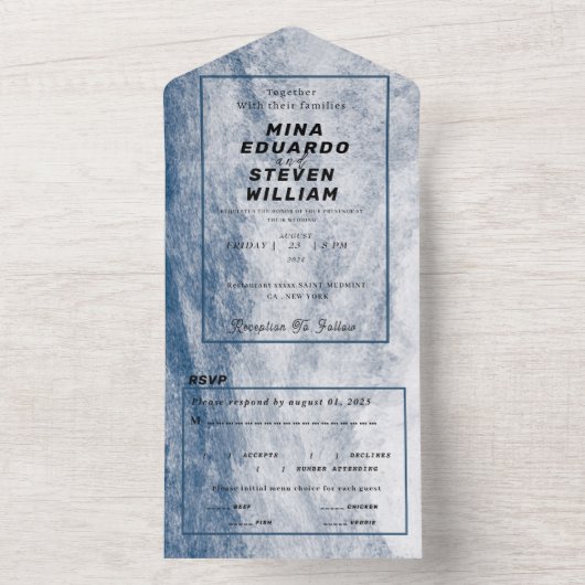 Hochzeit am Meer All In One Einladung (Innen Boden)