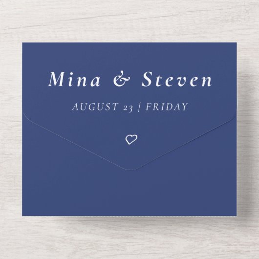 Hochzeit am Meer All In One Einladung (Rückseite)