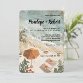 Hochzeit am Meer Einladung (Stehend Vorderseite)