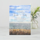 Hochzeit am Meer Einladung (Stehend Vorderseite)