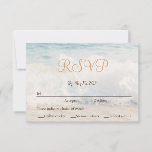Hochzeit am Meer/Hochzeit am Meer RSVP Karte (Vorderseite)