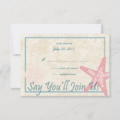 Hochzeit am Meer RSVP Karte (Vorderseite)