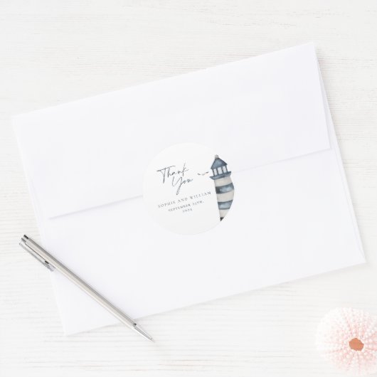 Hochzeit am Meer Runder Aufkleber (Umschlag)