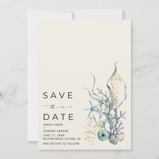 Hochzeit am Meer Save The Date (Rückseite)