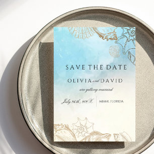 Hochzeit am Meer Sommer Blau Ozean Strandhochzeit Save The Date