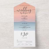 Hochzeit am Meer unter dem Himmel All In One Einladung (Innen Boden)