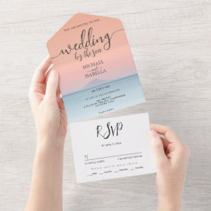 Hochzeit am Meer unter dem Himmel All In One Einladung