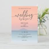 Hochzeit am Meer unter dem Himmel Einladung (Stehend Vorderseite)