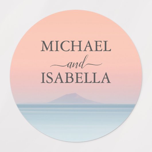 Hochzeit am Meer unter dem Himmel Etiketten (Design 1)