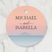 Hochzeit am Meer unter dem Himmel Geschenkanhänger (Rückseite)