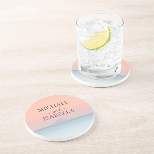 Hochzeit am Meer unter dem Himmel Getränkeuntersetzer (Seite)