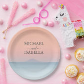 Hochzeit am Meer unter dem Himmel Pappteller (Party)