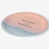 Hochzeit am Meer unter dem Himmel Pappteller (Schrägansicht)