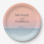 Hochzeit am Meer unter dem Himmel Pappteller (Vorderseite)