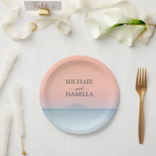Hochzeit am Meer unter dem Himmel Pappteller