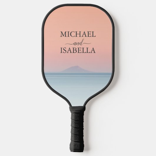 Hochzeit am Meer unter dem Himmel Pickleball Schläger (Rückseite)
