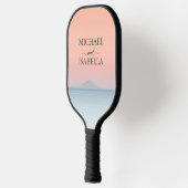 Hochzeit am Meer unter dem Himmel Pickleball Schläger (Links)