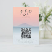 Hochzeit am Meer unter dem Himmel RSVP Karte (Stehend Vorderseite)
