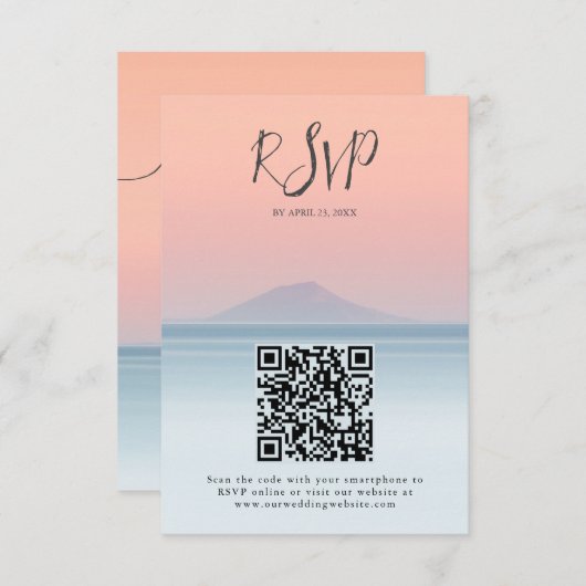 Hochzeit am Meer unter dem Himmel RSVP Karte (Vorne/Hinten)