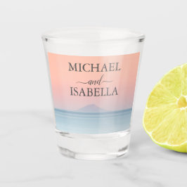 Hochzeit am Meer unter dem Himmel Schnapsglas