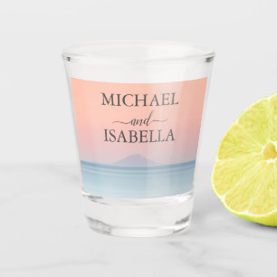 Hochzeit am Meer unter dem Himmel Schnapsglas