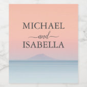 Hochzeit am Meer unter dem Himmel Weinetikett (Einzelnes Label)