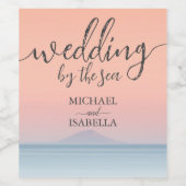 Hochzeit am Meer unter dem Himmel Weinetikett (Einzelnes Label)