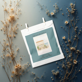 Hochzeit am Mittelmeer, Aquarellplatz Geschenktütchen