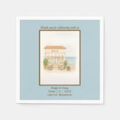 Hochzeit am Mittelmeer, Aquarellplatz Serviette (Vorderseite)