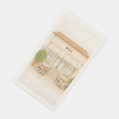 Hochzeit am Mittelmeer, Aquarellplatz Serviette (Ecke)