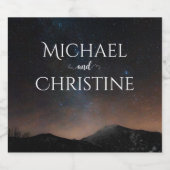 Hochzeit am Nachthimmel unter den Sternen Alkoholflaschenetikett (Einzelnes Label)