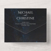 Hochzeit am Nachthimmel unter den Sternen All In One Einladung (Rückseite)