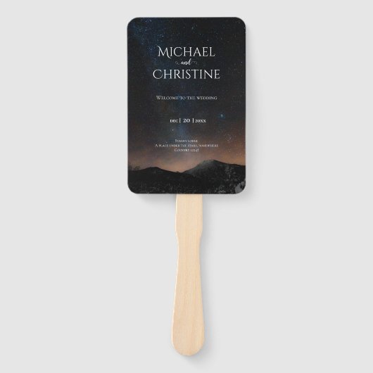 Hochzeit am Nachthimmel unter den Sternen Fächer (Vorderseite)