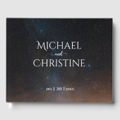 Hochzeit am Nachthimmel unter den Sternen Gästebuch (Vorderseite)