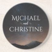 Hochzeit am Nachthimmel unter den Sternen Getränkeuntersetzer (Vorne)