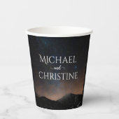 Hochzeit am Nachthimmel unter den Sternen Pappbecher (Vorderseite)