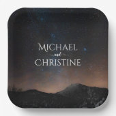 Hochzeit am Nachthimmel unter den Sternen Pappteller (Vorderseite)