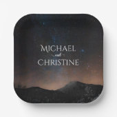 Hochzeit am Nachthimmel unter den Sternen Pappteller (Vorderseite)